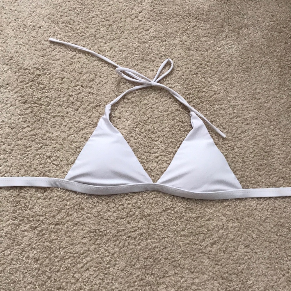 4 for $12// White Triangle Bikini Top